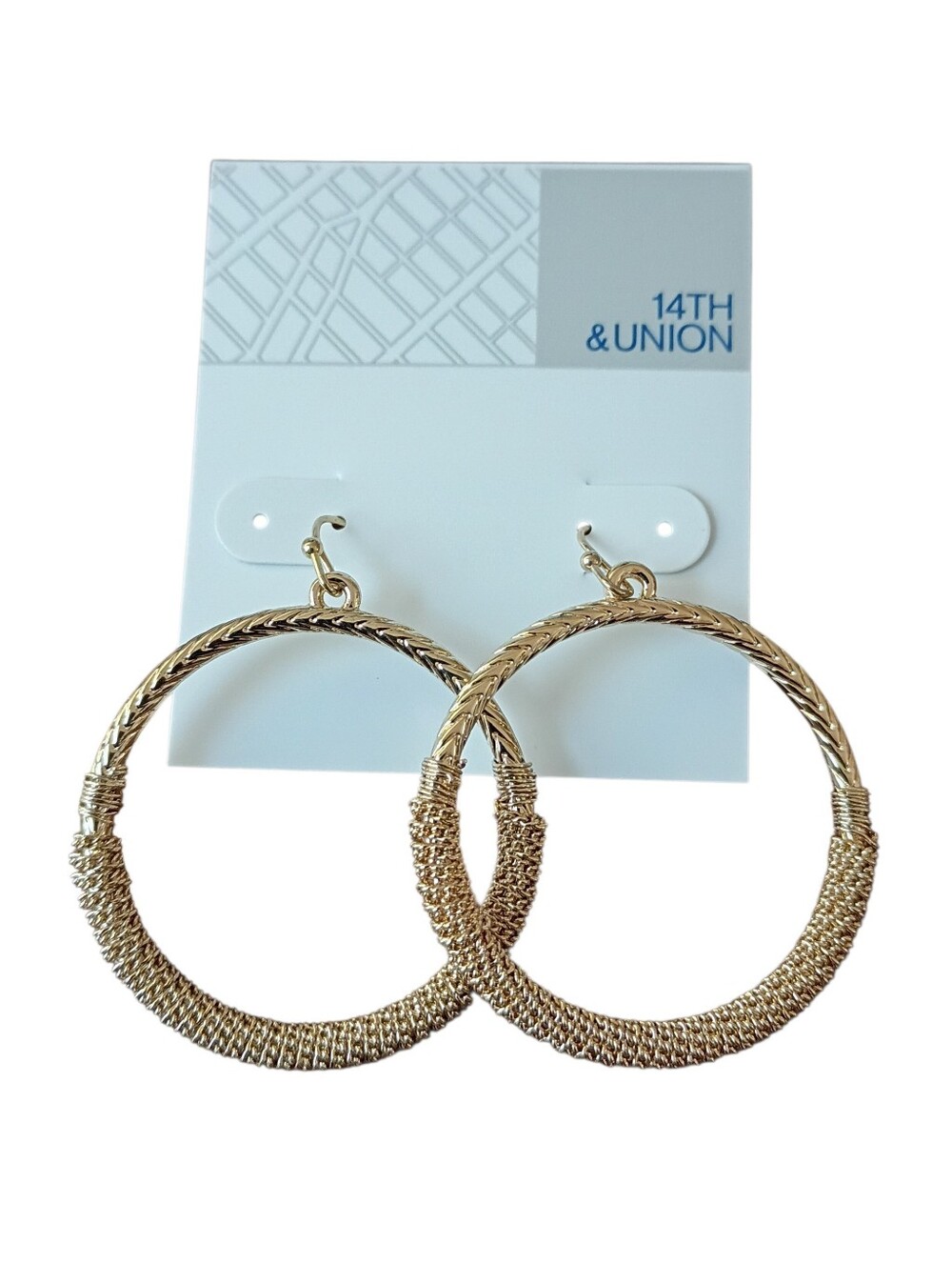 Gold Hoop Earrings Textured Hammered